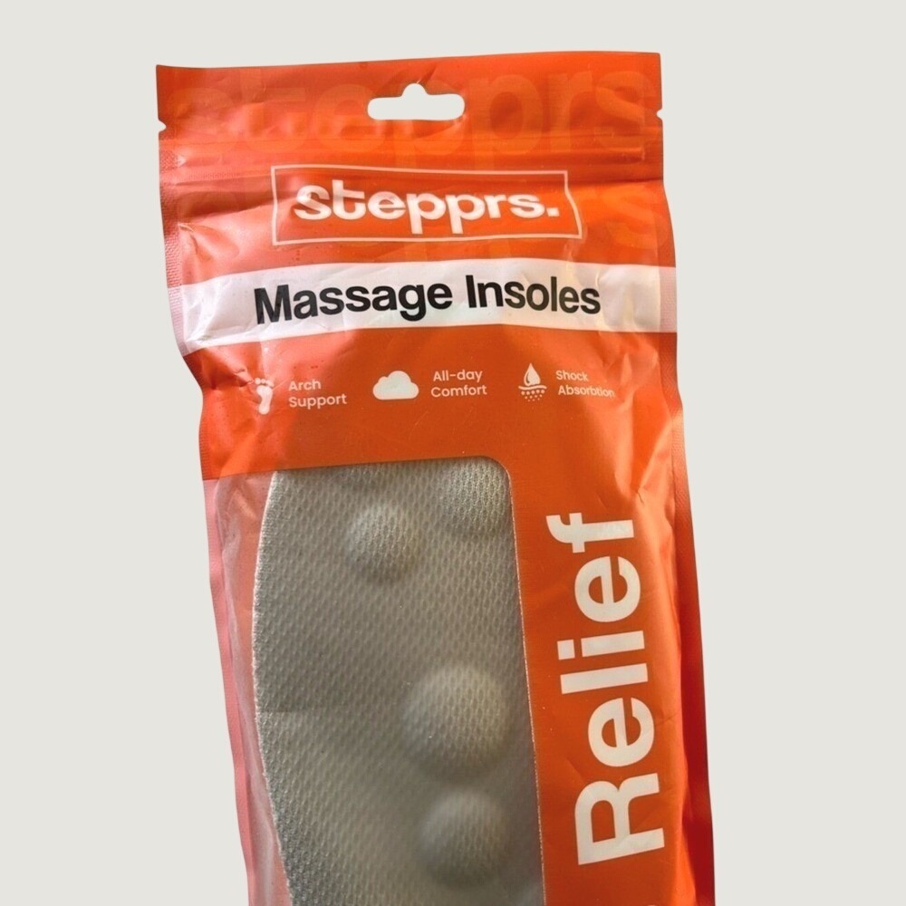 Stepprs Insoles Memory Foam Massage Shoe Inserts Womens 11 Mens 10 Gray NWT